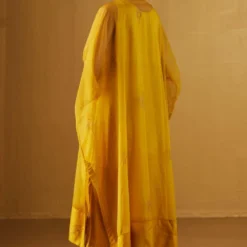 Shorshe Ochre Waahida Kaftan Set -Textalux Sales 91023sr14 6