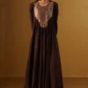 Shorshe Brown Vaani Choga Dress -Textalux Sales 91023sr17 1