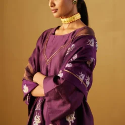 Shorshe Purple Embellished Kurta Set -Textalux Sales 91023sr4 3