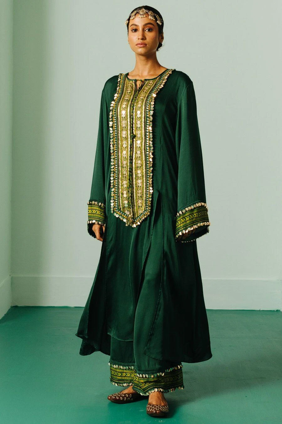 Prahnaaya Green Ajrakh Kurta Set 3 Prahnaaya Green Ajrakh Kurta Set