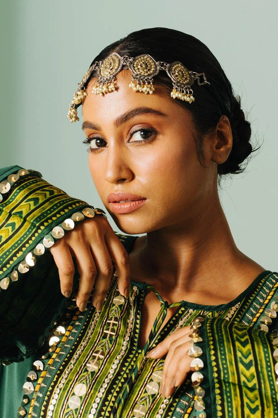 Prahnaaya Green Ajrakh Kurta Set 4 Prahnaaya Green Ajrakh Kurta Set - Image 2