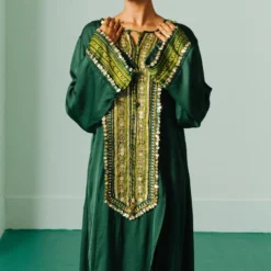 Prahnaaya Green Ajrakh Kurta Set 11 Prahnaaya Green Ajrakh Kurta Set -Textalux Sales 9523pr5 3