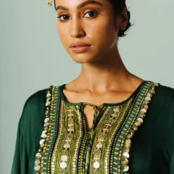 Prahnaaya Green Ajrakh Kurta Set 13 Prahnaaya Green Ajrakh Kurta Set -Textalux Sales 9523pr5 5