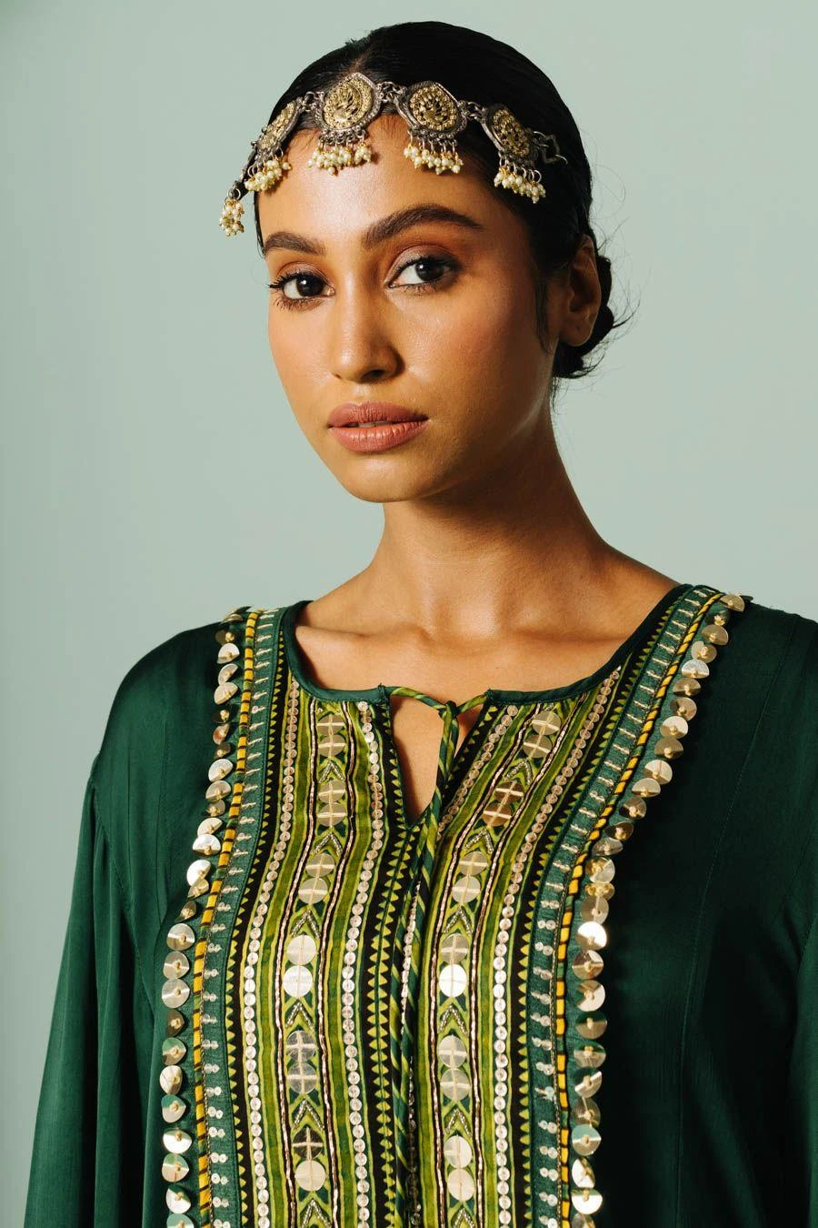 Prahnaaya Green Ajrakh Kurta Set 7 Prahnaaya Green Ajrakh Kurta Set - Image 5