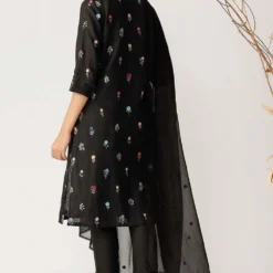 Payal Pratap Black Linen Ebroidered Kurta Set -Textalux Sales 9ss 200 b 5