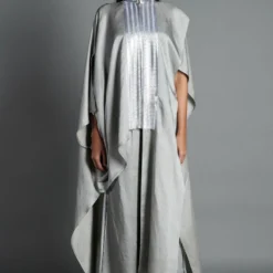Amit Aggarwal Silver Asymmetric Shirt With A Metallic Yoke