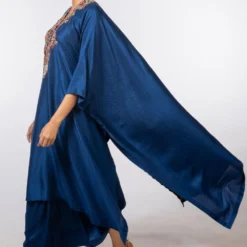 Anamika Khanna Blue Embroidered Kaftan & Pants -Textalux Sales ak ens d 075 3