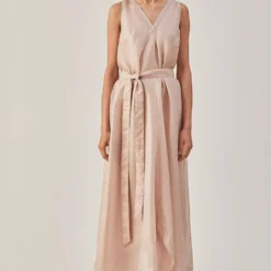 Alamelu Peach Sheer Maxi Dress