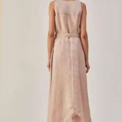 Alamelu Peach Sheer Maxi Dress -Textalux Sales alme055 3