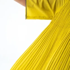 Urvashi Kaur Micropleated Yellow Cotton Dress -Textalux Sales apara 65 5