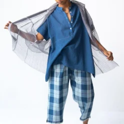 Urvashi Kaur Linen Noil Sheer Oversized Shirt