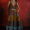 Sunira Designs Mirch Masala Tiered Brown Dress