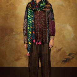 Sunira Designs Mirch Masala Short Yoke Brown Shirt