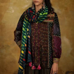 Sunira Designs Mirch Masala Short Yoke Brown Shirt -Textalux Sales aw2112 3 1