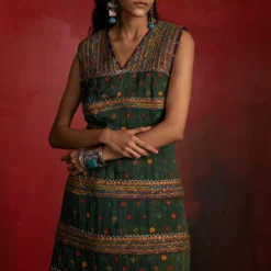 Sunira Designs Mirch Masala Brown Sheath Dress -Textalux Sales aw2115 4 1