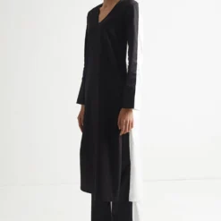 Kshitij Jalori Black And White Kurta Set -Textalux Sales b008 20101 5