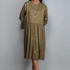 YAVI Moss Green Tissue Dress