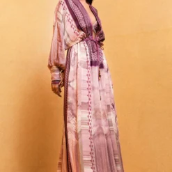 Nikita Mhaisalkar Lilac Floss Print Drawstring Kaftan