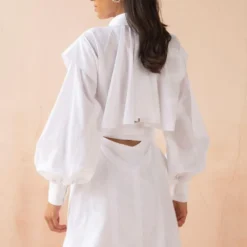 APZ White Shirt Dress With Belt -Textalux Sales cad w 5