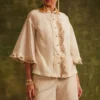 Chandrima Ivory Ruffled Shirt -Textalux Sales cfw21t01 1