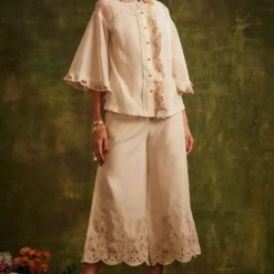 Chandrima Ivory Ruffled Shirt -Textalux Sales cfw21t01 2