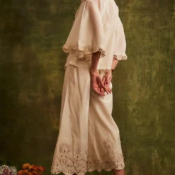 Chandrima Ivory Ruffled Shirt -Textalux Sales cfw21t01 3