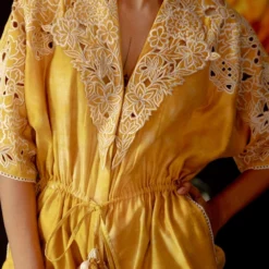 Chandrima Yellow Tie Dye Playsuit -Textalux Sales ch1130 2