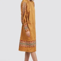 Chandrima Mustard Kurta Dress -Textalux Sales css20d14 3