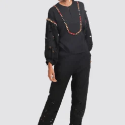 Chandrima Black Cutwork Top -Textalux Sales css20t19 3