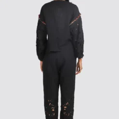 Chandrima Black Cutwork Top -Textalux Sales css20t19 5
