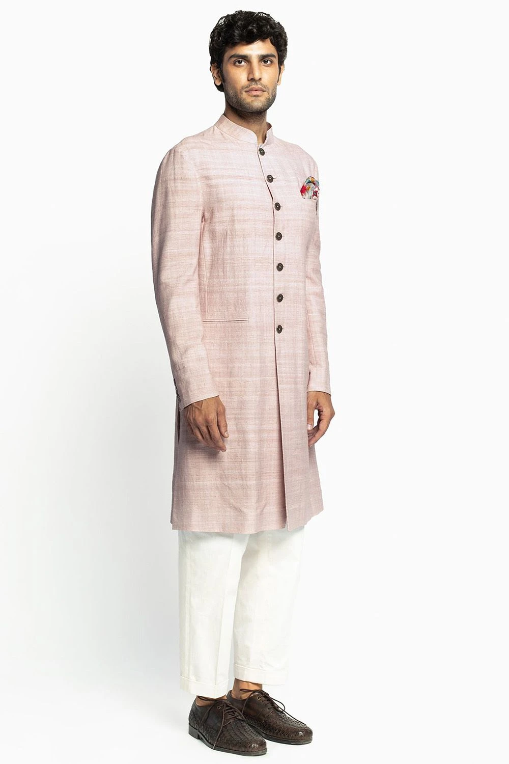 Divyam Mehta Men Pink Button Down Kurta Set 4 Divyam Mehta Men Pink Button Down Kurta Set - Image 2