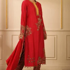 Debyani Magenta Threadwork Embroidered Kurta 6 Debyani Magenta Threadwork Embroidered Kurta -Textalux Sales dby 46 2