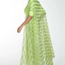 Itrh Neon Green Crystal Kurta Set With Cape 7 Itrh Neon Green Crystal Kurta Set With Cape -Textalux Sales dc22w009 3