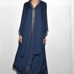 Rohit Gandhi + Rahul Khanna Multi Layered Dress With Metallic Embroidery