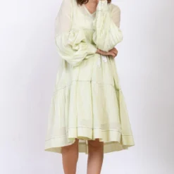 Ekadi Powder Mint Embroidered Dress