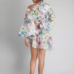 Gauri & Nainika One Shoulder Asymmetrical Frill Dress -Textalux Sales gnd fw21 03 3