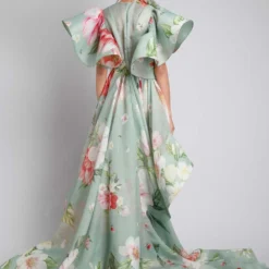 Gauri & Nainika Flutter Sleeves High Low Dress -Textalux Sales gnd fw21 24 4