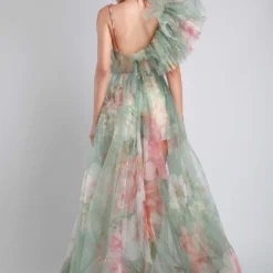 Gauri & Nainika Ruffled Romper With Frill Flower Detail -Textalux Sales gnr fw21 21 3