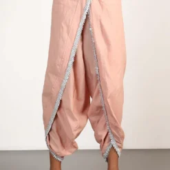 Gopi Vaid Pink Peplum Tunic & Dhoti Set 6 Gopi Vaid Pink Peplum Tunic & Dhoti Set -Textalux Sales gv5 2