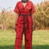 Ikai Rust Shibori Dyed Jumpsuit -Textalux Sales ik18 1