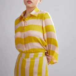 KoAi Striped Silk Shirt -Textalux Sales kofw20093 3