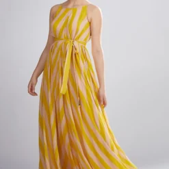 KoAi Georgette Striped Maxi Dress