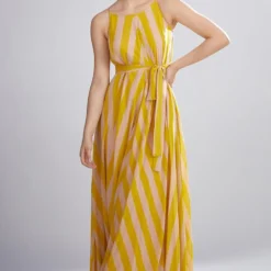 KoAi Georgette Striped Maxi Dress -Textalux Sales kofw20096 3