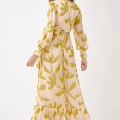 KoAi Peach & Mustard Floral Wrap Jumpsuit -Textalux Sales kofw21015 4