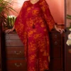 KoAi Dark Pink & Mustard Floral Kaftan -Textalux Sales koss21058 1