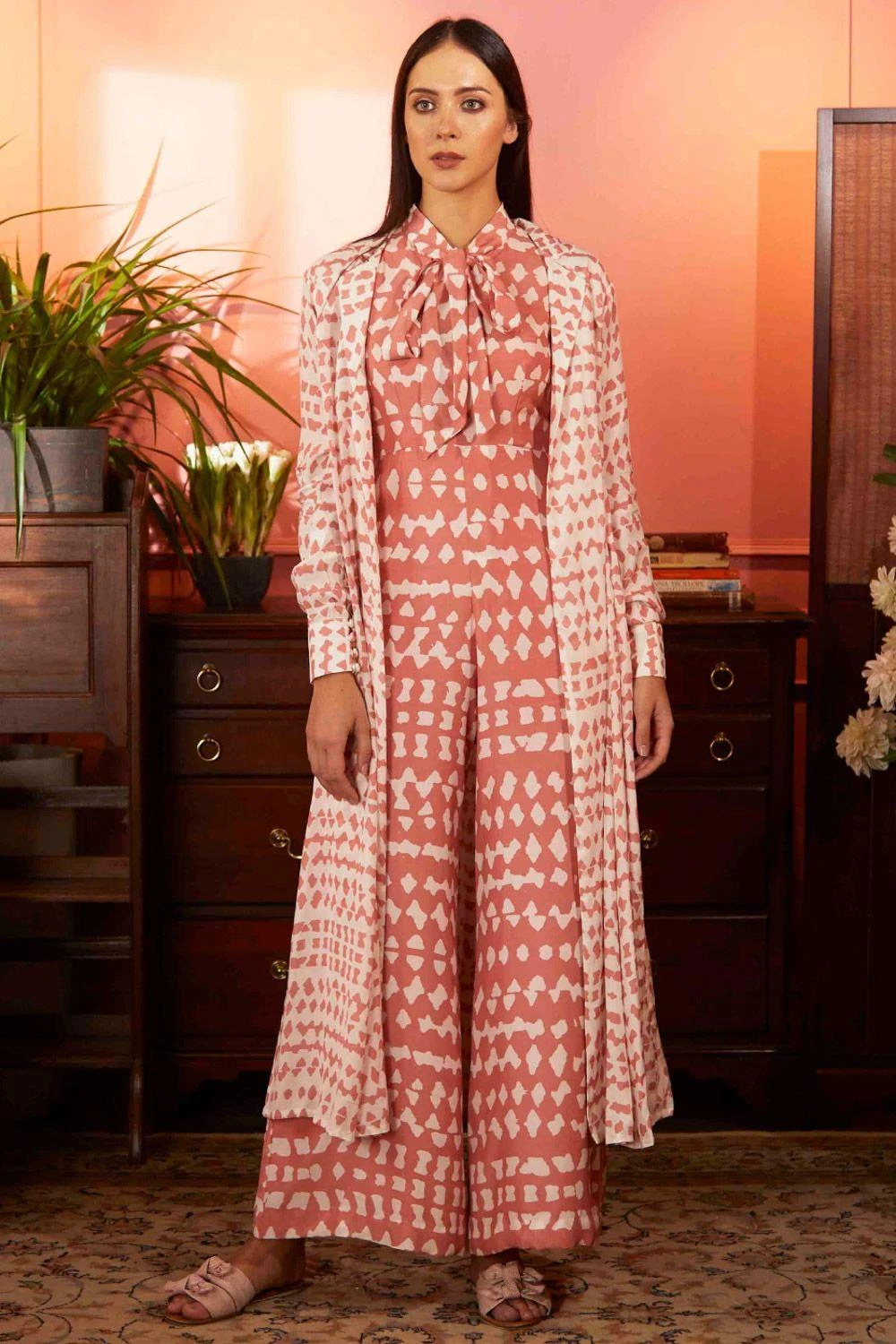 KoAi Abstract Print Bow Tie Jumpsuit 3 KoAi Abstract Print Bow Tie Jumpsuit - Image 2