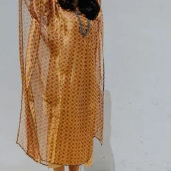 Mimamsaa Ivory Gold Tissue Silk Kaftan 9 Mimamsaa Ivory Gold Tissue Silk Kaftan -Textalux Sales mim01402 2