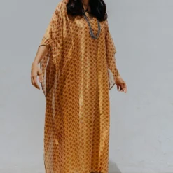 Mimamsaa Ivory Gold Tissue Silk Kaftan 10 Mimamsaa Ivory Gold Tissue Silk Kaftan -Textalux Sales mim01402 3