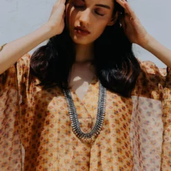 Mimamsaa Ivory Gold Tissue Silk Kaftan 11 Mimamsaa Ivory Gold Tissue Silk Kaftan -Textalux Sales mim01402 4