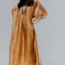 Mimamsaa Ivory Gold Tissue Silk Kaftan 13 Mimamsaa Ivory Gold Tissue Silk Kaftan -Textalux Sales mim01402 6